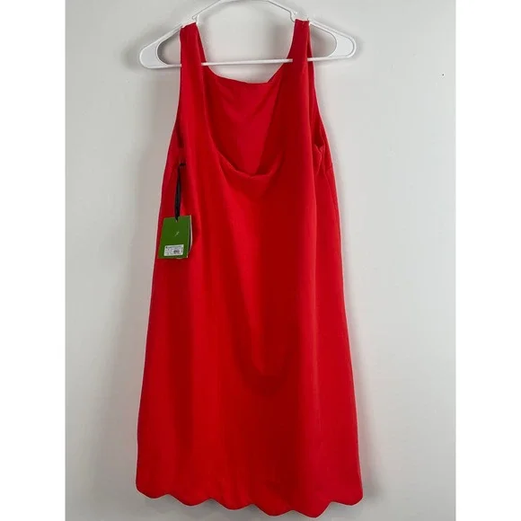 00681 Kate Spade New York Scallop Hem A Line Dress Sleeveless Square Neck Size S - Picture 11 of 11